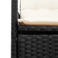 vidaXL 5-tlg. Garten-Essgruppe mit Kissen Schwarz Poly Rattan