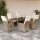 vidaXL 7-tlg. Garten-Essgruppe mit Kissen Beige Poly Rattan