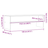 vidaXL TV-Schrank R&auml;uchereiche 120x40x40 cm Holzwerkstoff