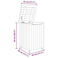 vidaXL W&auml;schekorb mit Rollen RANA 45x45x64 cm Massivholz Kiefer