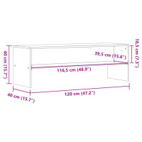 vidaXL TV-Schrank Braun Eichen-Optik 120x40x40 cm Holzwerkstoff