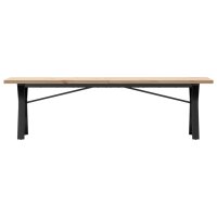 vidaXL Couchtisch Y-Gestell 160x40x45,5 cm Massivholz Kiefer Gusseisen