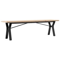 vidaXL Couchtisch Y-Gestell 160x40x45,5 cm Massivholz Kiefer Gusseisen