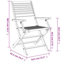 vidaXL Gartenst&uuml;hle 6 Stk. Klappbar 54,5x61,5x86,5cm Massivholz Akazie