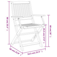 vidaXL Gartenst&uuml;hle 6 Stk. Klappbar 54,5x58x90 cm Massivholz Akazie