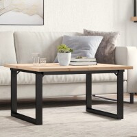 vidaXL Couchtisch O-Gestell 90x90x45,5cm Massivholz Kiefer &amp; Gusseisen