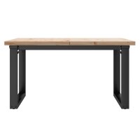 vidaXL Couchtisch O-Gestell 90x90x45,5cm Massivholz Kiefer &amp; Gusseisen