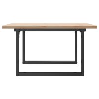 vidaXL Couchtisch O-Gestell 90x90x45,5cm Massivholz Kiefer &amp; Gusseisen