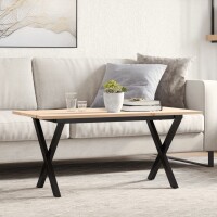 vidaXL Couchtisch X-Gestell 100x50x45 cm Massivholz...