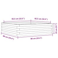 vidaXL Pflanzk&uuml;bel Wei&szlig; 90x90x23 cm Massivholz Kiefer