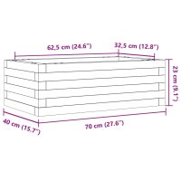 vidaXL Pflanzk&uuml;bel Wei&szlig; 70x40x23 cm Massivholz Kiefer