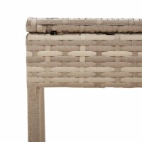 vidaXL Sonnenliege mit Tisch und Auflage Beige Poly Rattan