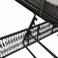 vidaXL Sonnenliegen 2 Stk. mit Tisch Schwarz Poly Rattan