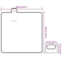 vidaXL Picknickdecke Faltbar Blau Kariert 200x200 cm Samt