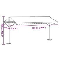 vidaXL Freistehende Markise Blau und Wei&szlig; 500x300 cm Stoff und Stahl