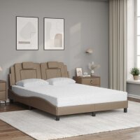vidaXL Bett mit Matratze Cappuccino-Braun 140x200 cm Kunstleder