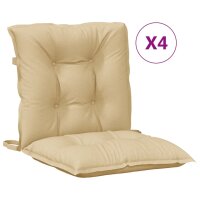 vidaXL Niedriglehner-Auflagen 4 Stk. Melange Beige...