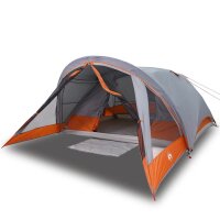 vidaXL Campingzelt 4 Personen Grau und Orange Wasserdicht