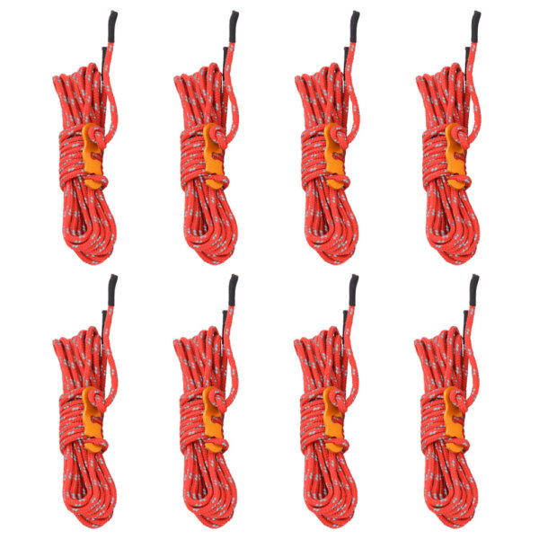 vidaXL Zeltleinen mit Seilspannern 8 Stk. Reflektierend 4 m 4 mm