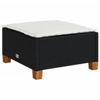 vidaXL 6-tlg. Garten-Sofagarnitur mit Kissen Schwarz Poly Rattan