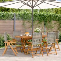 vidaXL Gartenstuhl Verstellbar 6 Stk. Grau Poly Rattan...