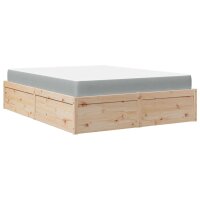 vidaXL Bett mit Matratze 120x200 cm Massivholz Kiefer