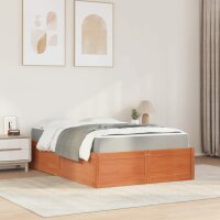 vidaXL Bett mit Matratze Wachsbraun 120x190 cm Massivholz Kiefer