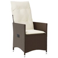 vidaXL 9-tlg. Garten-Essgruppe mit Kissen Braun Poly Rattan