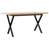 vidaXL Couchtisch X-Gestell 100x50x45,5 cm Massivholz Kiefer Gusseisen