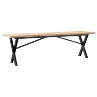 vidaXL Couchtisch X-Gestell 160x40x45,5 cm Massivholz Kiefer Gusseisen