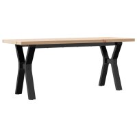 vidaXL Couchtisch Y-Gestell 110x40x45,5 cm Massivholz Kiefer Gusseisen