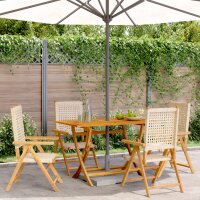 vidaXL Gartenstuhl Verstellbar 4 Stk. Beige Poly Rattan...