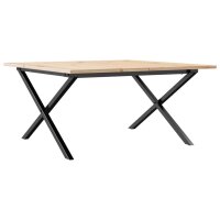 vidaXL Couchtisch X-Gestell 90x90x45cm Massivholz Kiefer und Gusseisen