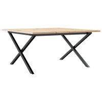 vidaXL Couchtisch X-Gestell 80x80x45cm Massivholz Kiefer...