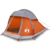 vidaXL Kuppel-Campingzelt 1 Person Grau und Orange...