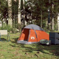vidaXL Kuppel-Campingzelt 1 Person Grau und Orange Wasserdicht