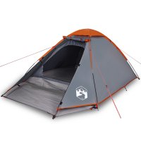 vidaXL Kuppel-Campingzelt 4 Personen Grau und Orange...