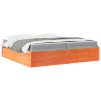 vidaXL Bett mit Matratze Wachsbraun 200x200 Massivholz...