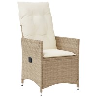 vidaXL 5-tlg. Garten-Essgruppe mit Kissen Beige Poly Rattan