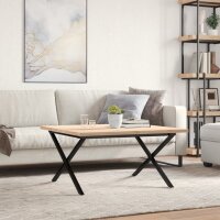 vidaXL Couchtisch X-Gestell 90x90x45,5cm Massivholz Kiefer &amp; Gusseisen