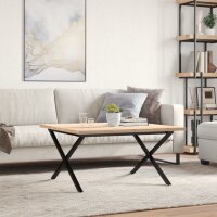 vidaXL Couchtisch X-Gestell 80x80x45,5cm Massivholz Kiefer &amp; Gusseisen