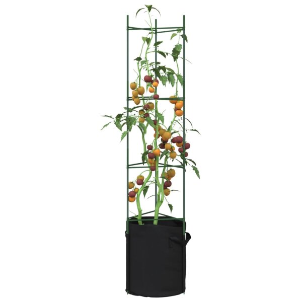 vidaXL Tomatenk&auml;fig mit Pflanzsack 2 Stk. 154 cm Stahl und PP