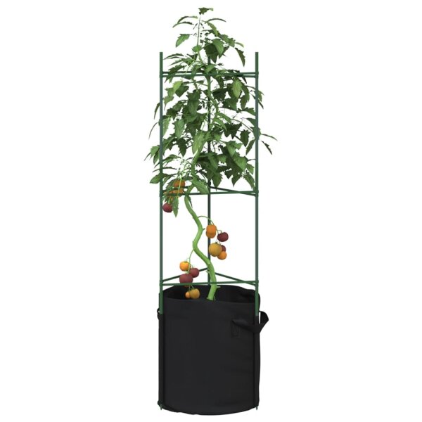 vidaXL Tomatenk&auml;fig mit Pflanzsack 2 Stk. 116 cm Stahl und PP