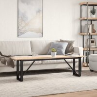 vidaXL Couchtisch O-Gestell 160x40x45 cm Massivholz Kiefer &amp; Gusseisen