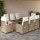 vidaXL 9-tlg. Garten-Essgruppe mit Kissen Beige Poly Rattan