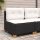 vidaXL Gartensofa ohne Armlehnen mit Kissen Schwarz Poly Rattan