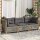 vidaXL Gartensofa mit Kissen 3-Sitzer Grau Poly Rattan