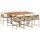 vidaXL 7-tlg. Garten-Essgruppe mit Kissen Beige Poly Rattan