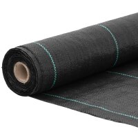 vidaXL Unkrautvlies Schwarz 1,5x25 m PP