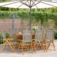 vidaXL Gartenstuhl Verstellbar 8 Stk. Grau Poly Rattan...